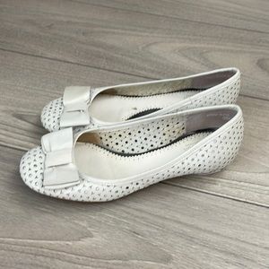Clarks,white leather,comfortable ballets.